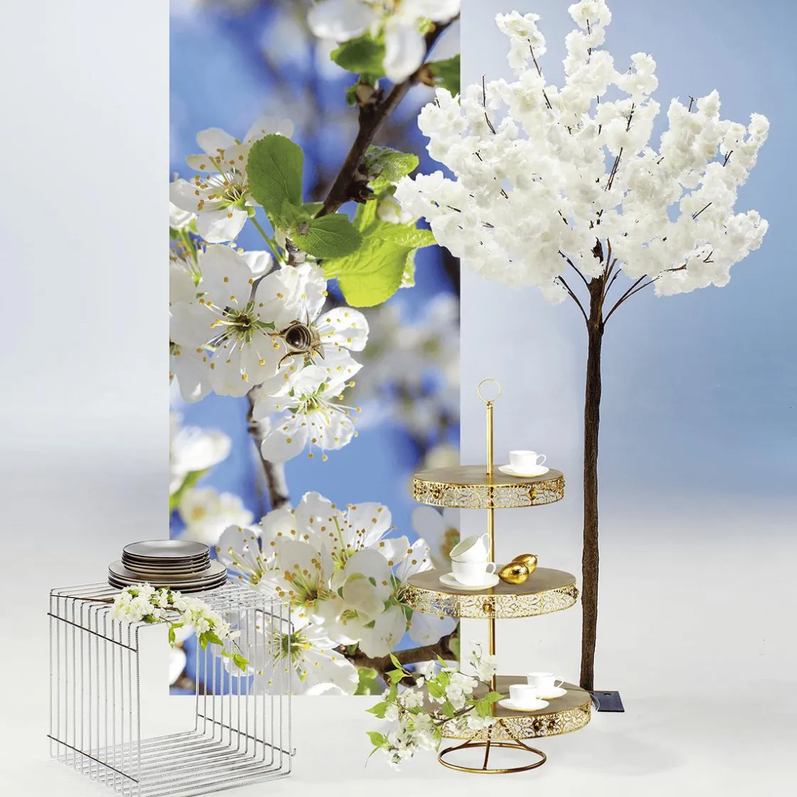 DecoWoerner Decoración De Primavera|Árboles Artificiales>Árbol Con Flores De Cerezo, 180 Cm