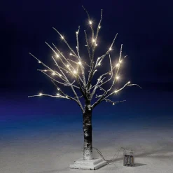 DecoWoerner Decoración De Invierno|Árboles Artificiales>Árbol Con LED Operado Por Batería 70 Cm