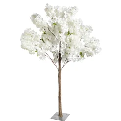 DecoWoerner Decoración De Primavera|Árboles Artificiales>Árbol De Cerezo Artificial Con Placa De Soporte, 140 Cm