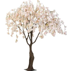 DecoWoerner Decoración De Primavera|Árboles Artificiales>Árbol De Flores De Cerezo Artificial Blanco, 150 Cm