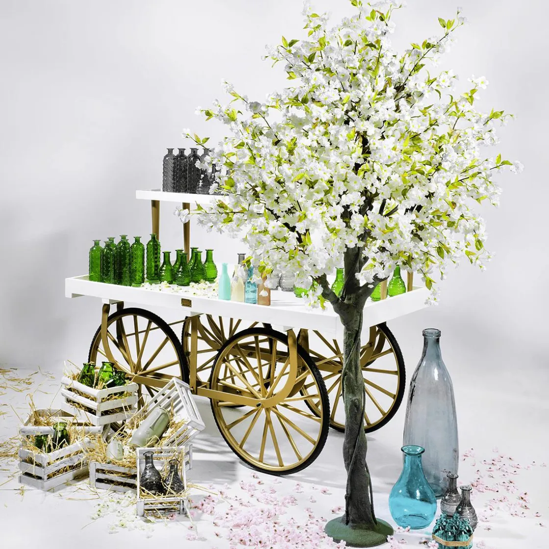 DecoWoerner Decoración De Primavera|Árboles Artificiales>Árbol De Flores De Cerezo Artificial, 220 Cm