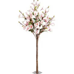 DecoWoerner Decoración De Primavera|Árboles Artificiales>Árbol De Flores De Magnolia Artificial, 180 Cm