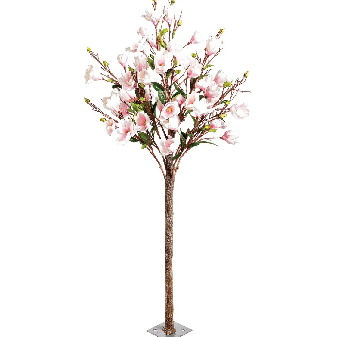 DecoWoerner Decoración De Primavera|Árboles Artificiales>Árbol De Flores De Magnolia Artificial, 180 Cm