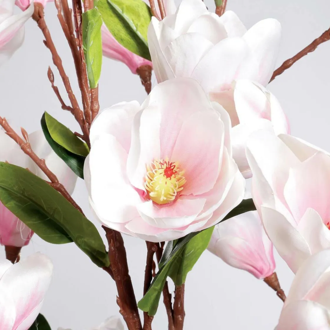 DecoWoerner Decoración De Primavera|Árboles Artificiales>Árbol De Flores De Magnolia Artificial, 180 Cm