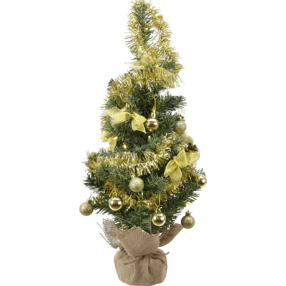 DecoWoerner Árboles De Mesa Y Ramas De Abeto|Árboles De Navidad Artificiales>Árbol De Mesa Artificial Para Decorar 60 Cm, Dorado