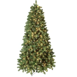 DecoWoerner Árboles De Navidad Artificiales>Árbol De Navidad Artificial Abeto Plateado Con LED 180 Cm