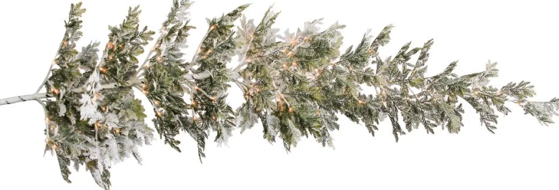 DecoWoerner Decoración De Invierno|Árboles De Navidad Artificiales>Árbol De Navidad Artificial Colgante Cedro Con Agujas Escarchadas Y LED 300 Cm