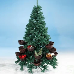 DecoWoerner Árboles De Navidad Artificiales>Árbol De Navidad Artificial Con 20 Cestas Para Regalos Y Mercancías 195 Cm