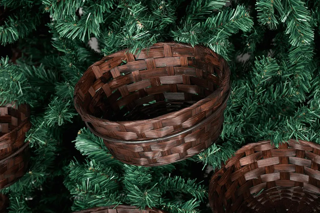 DecoWoerner Árboles De Navidad Artificiales>Árbol De Navidad Artificial Con 20 Cestas Para Regalos Y Mercancías 195 Cm