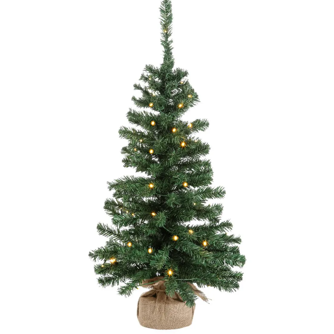 DecoWoerner Árboles De Mesa Y Ramas De Abeto>Árbol De Navidad Deco Con LED Y Bolsa De Yute 75 Cm