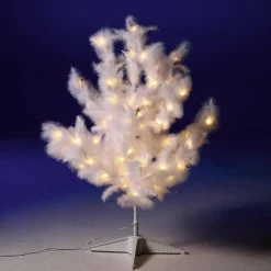 DecoWoerner Luces De Navidad>Árbol Decorativo Con Plumas, LED Cálido, 90 Cm