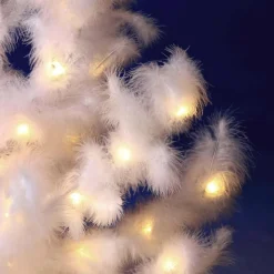 DecoWoerner Luces De Navidad>Árbol Decorativo Con Plumas, LED Cálido, 90 Cm