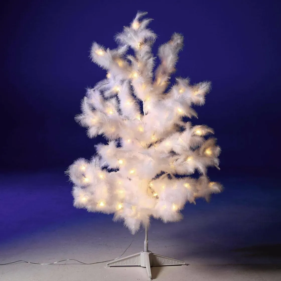 DecoWoerner Decoración Navideña Xxl|Luces De Navidad>Árbol Decorativo Con Plumas, LED Cálido, 120 Cm