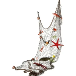 DecoWoerner Decoración De Verano|Pescados Y Mariscos>Red De Pesca Marítima Con Animales Marinos