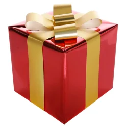 DecoWoerner Figuras De Navidad>Regalo De Navidad 20 Cm Con Lazo Dorado
