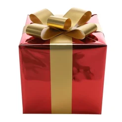 DecoWoerner Figuras De Navidad>Regalo De Navidad 20 Cm Con Lazo Dorado