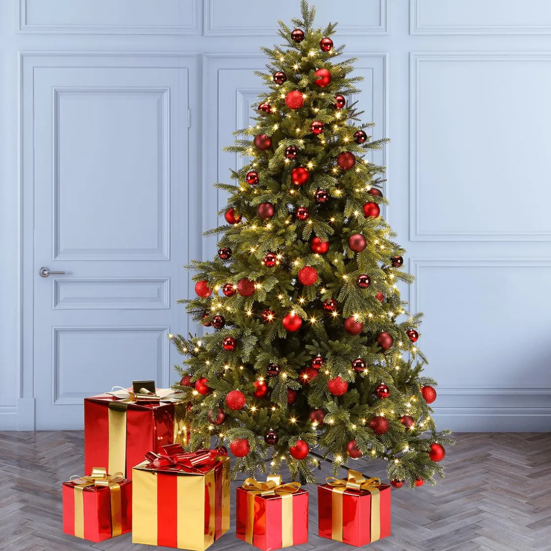 DecoWoerner Figuras De Navidad>Regalo De Navidad 30 Cm Con Lazo Dorado