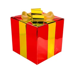 DecoWoerner Figuras De Navidad|Decoración Navideña Xxl>Regalo De Navidad 40 Cm Con Lazo Dorado