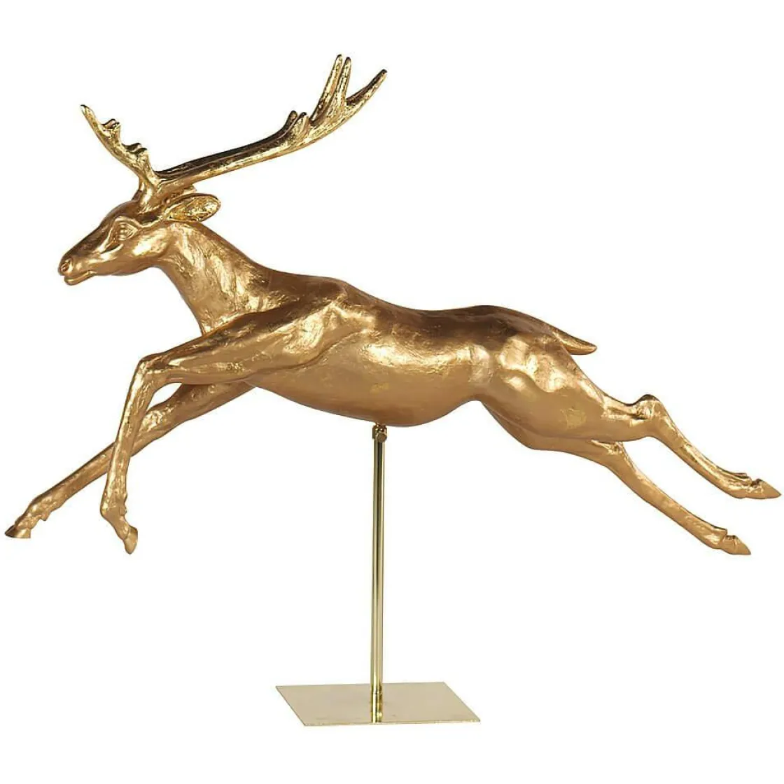 DecoWoerner Decoración De Animales|Decoración Navideña Xxl>Reno 165 Cm, Dorado, Corriendo
