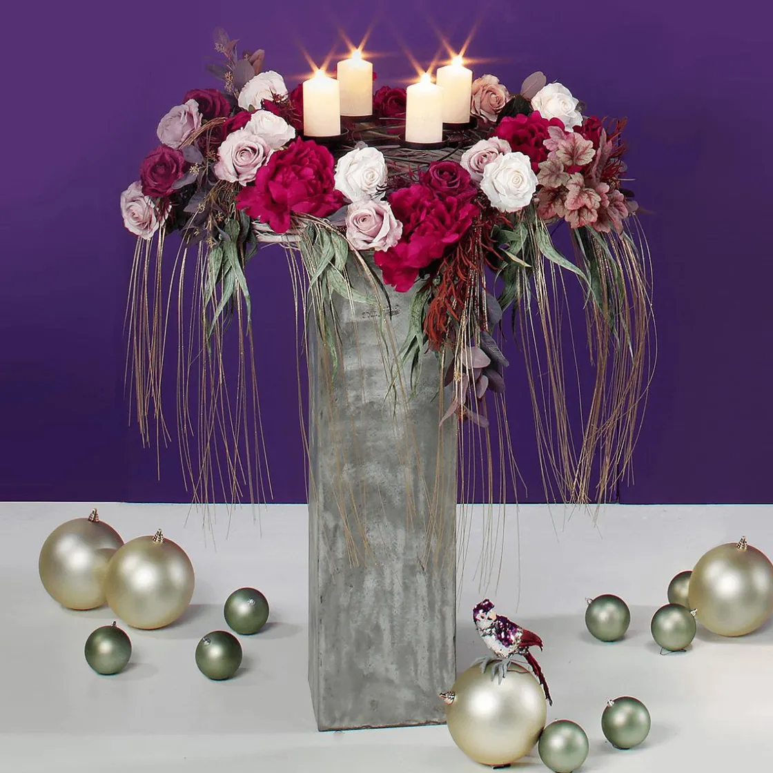 DecoWoerner Decoración Temática|Flores Artificiales>Artificial, 68 Cm, Color Malva
