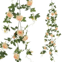 DecoWoerner Decoración Temática|Guirnaldas Y Vides>Rosal Artificial Albaricoque, 125 Cm