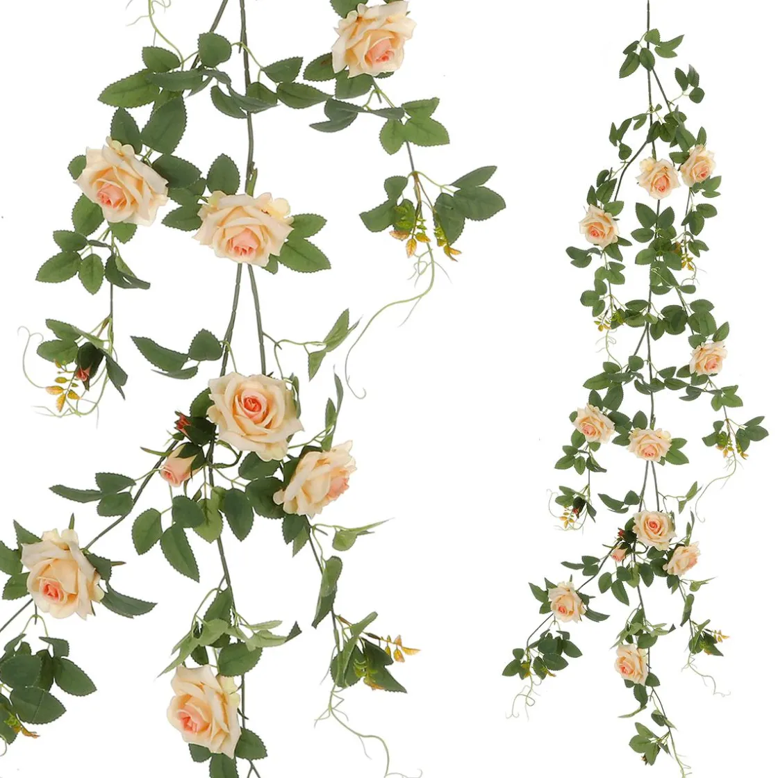 DecoWoerner Decoración Temática|Guirnaldas Y Vides>Rosal Artificial Albaricoque, 125 Cm
