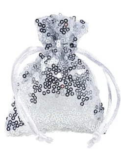 DecoWoerner Bolsitas Con Cordón>Saquitos De Organza Lentejuelas 10 Cm, 10 Piezas,
