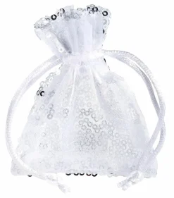 DecoWoerner Bolsitas Con Cordón>Saquitos De Organza Lentejuelas 10 Cm, 10 Piezas,