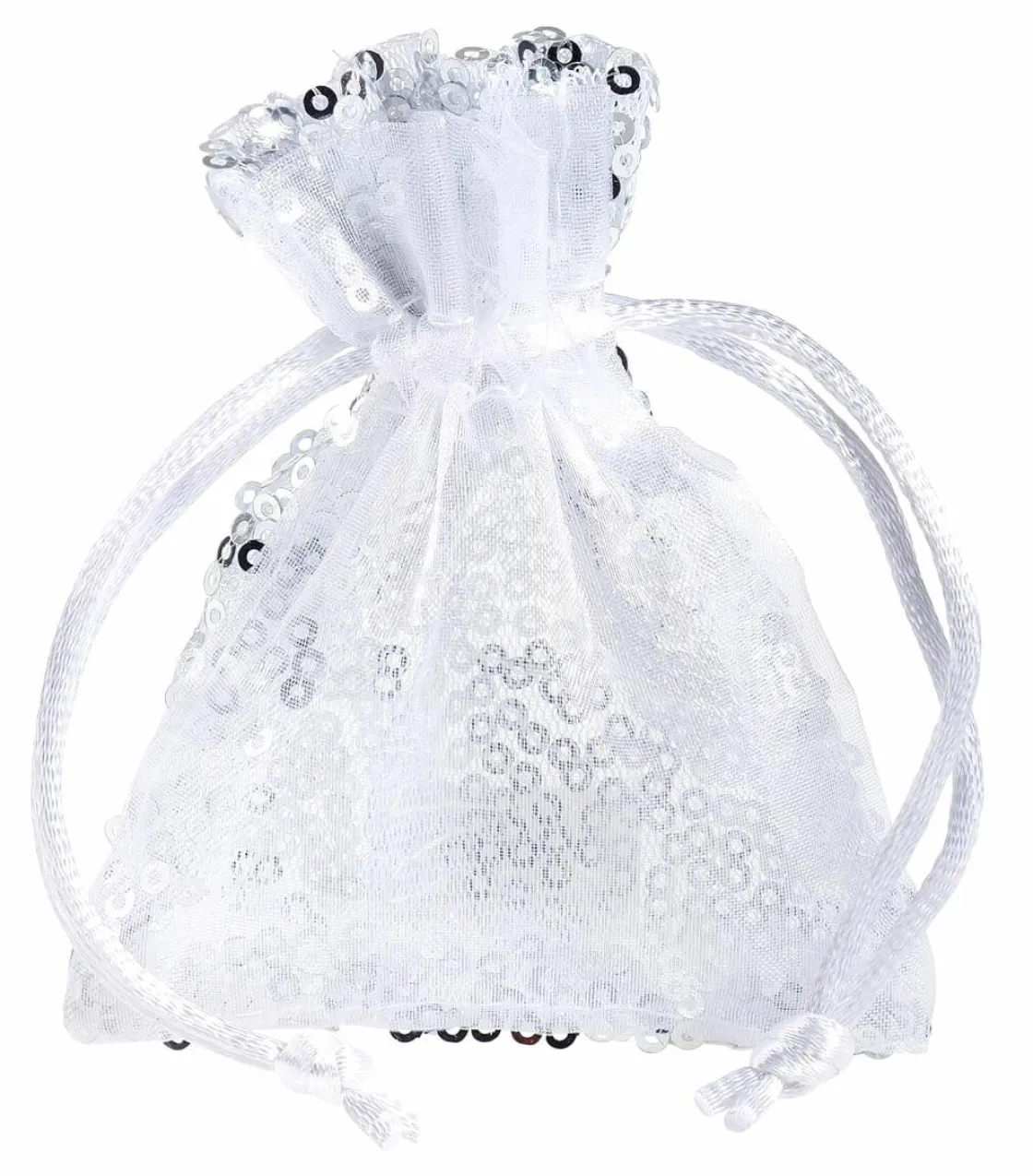 DecoWoerner Bolsitas Con Cordón>Saquitos De Organza Lentejuelas 10 Cm, 10 Piezas,