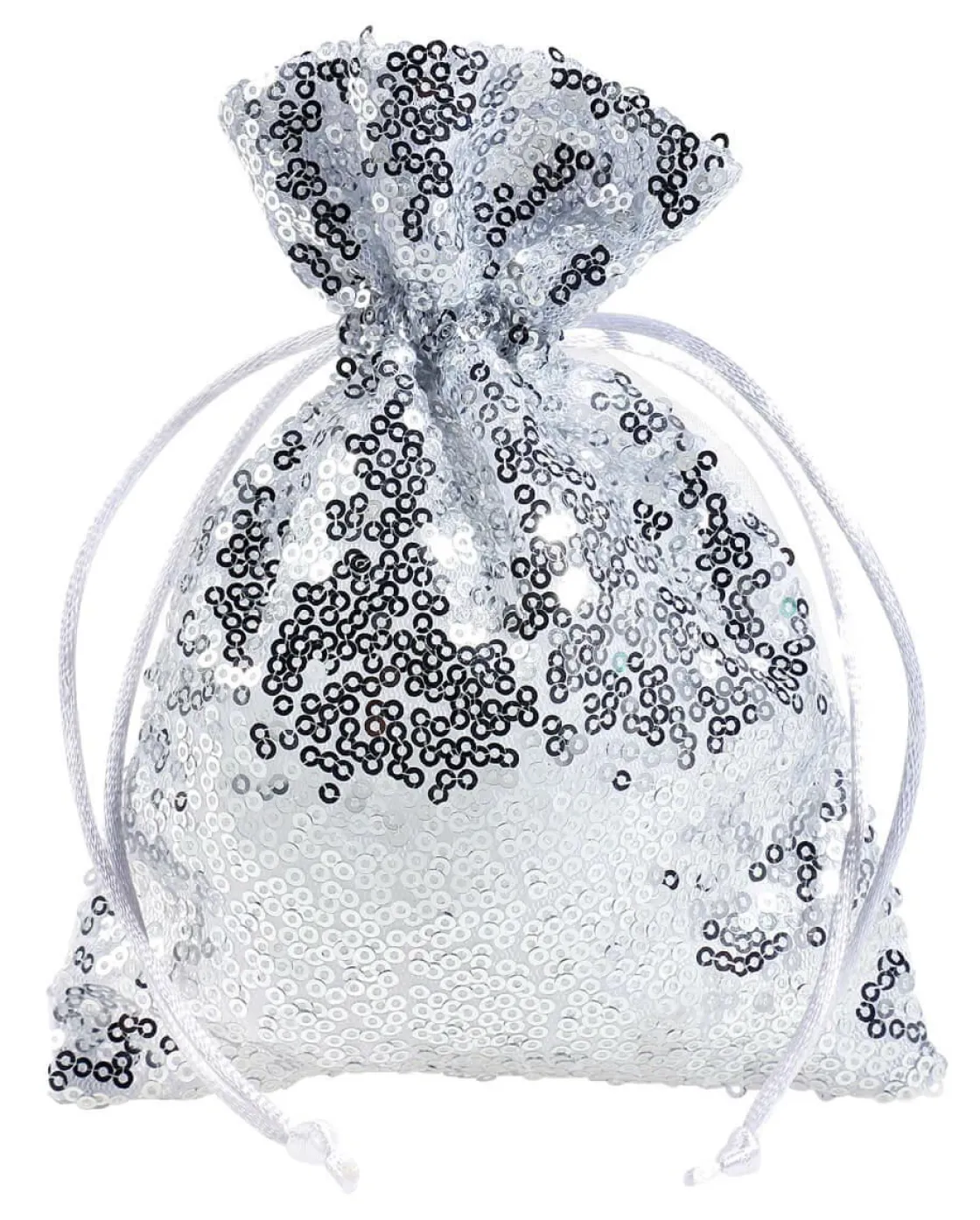 DecoWoerner Bolsitas Con Cordón>Saquitos De Organza Lentejuelas 18 Cm, 10 Piezas,