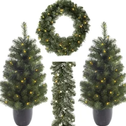 DecoWoerner Luces De Navidad|Coronas De Navidad>Set Completo De Decoración Navideña LED