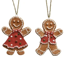 DecoWoerner Figuras De Navidad|Pan Y Pastel>Set De 2 Colgadores De Pan De Jengibre De 9 Cm