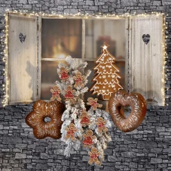 DecoWoerner Figuras De Navidad|Pan Y Pastel>Set De 2 Colgadores De Pan De Jengibre De 9 Cm
