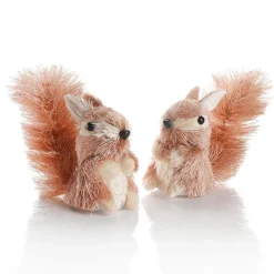 DecoWoerner Decoración De Animales|Decoración De Otoño>Set De 2 Figuras Decorativas De Ardilla, 11 Cm De Altura