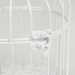 DecoWoerner Decoración De Primavera>Set De 3 Jaulas Vintage Blancas 41 Cm