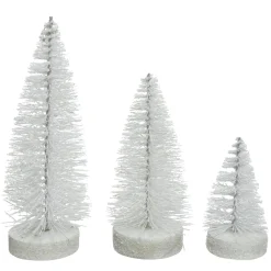 DecoWoerner Decoración Temática|Árboles De Mesa Y Ramas De Abeto>Set De 3 árboles En Miniatura De Color
