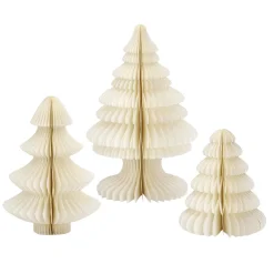 DecoWoerner Decoración Temática|Figuras De Navidad>Set De Abetos De Papel Nido De Abeja De Lujo 3 Piezas
