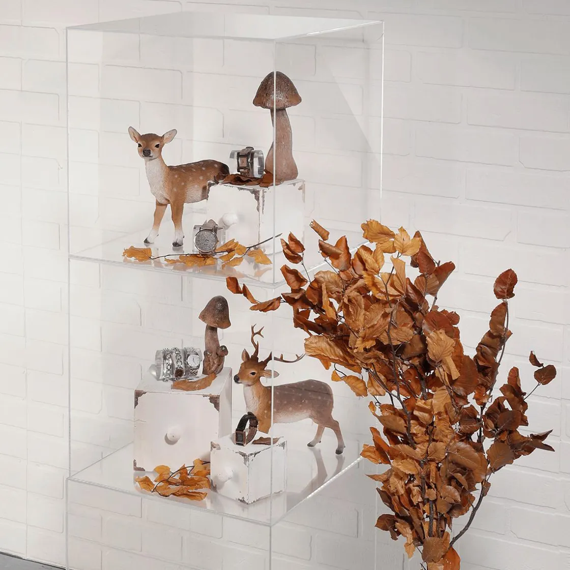 DecoWoerner Decoración De Otoño>Seta Decorativa De 15 Cm De Altura Y 6 Cm De Diámetro Con 4 Setas Pequeñas Recién Llegadas