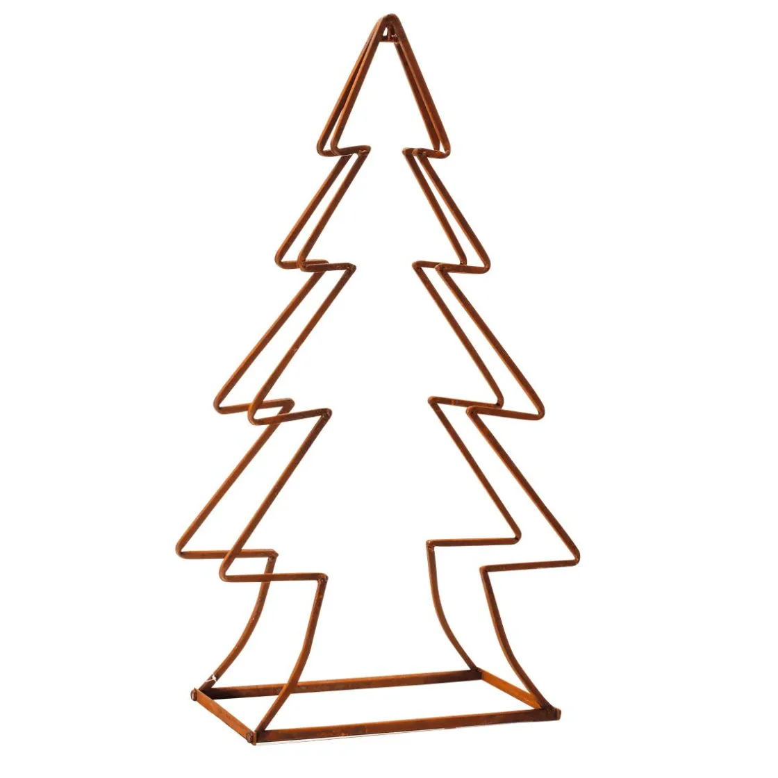 DecoWoerner Figuras De Navidad>Silueta De Abeto Metálico Patinado 49 X 23 X 90 Cm