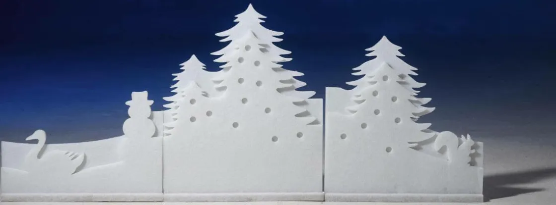 DecoWoerner Decoración De Invierno>Silueta De Bosque De Algodón Anchura 150 Cm