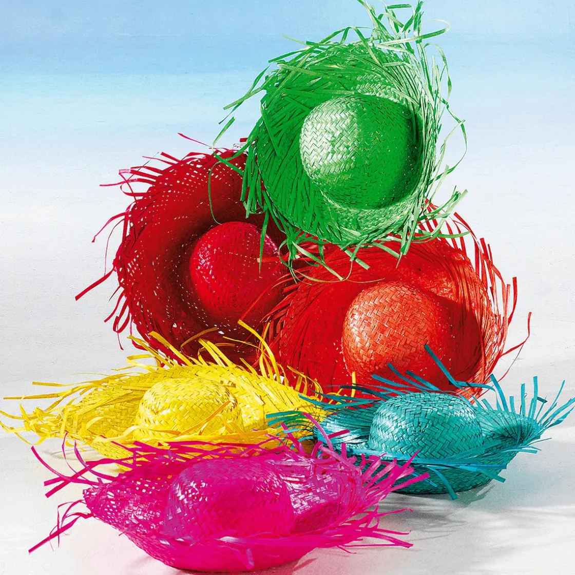 DecoWoerner Decoración De Verano>Sombrero De Paja Decorativo, , Ø 40 Cm