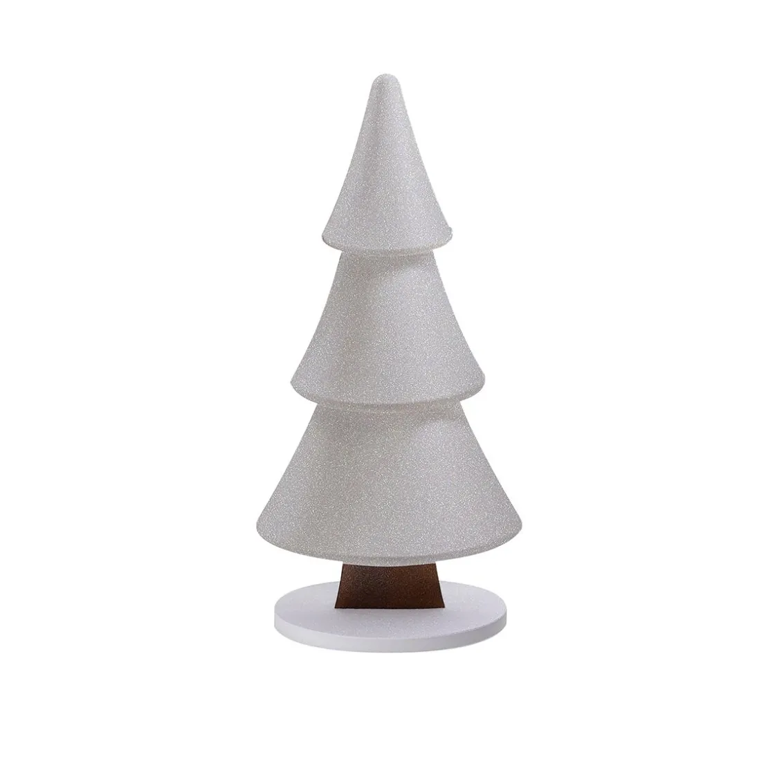 DecoWoerner Decoración De Invierno|Figuras De Navidad>Soporte De Abeto De Nieve Con Purpurina 17 X 34 Cm Plata