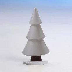 DecoWoerner Decoración De Invierno|Figuras De Navidad>Soporte De Abeto De Nieve Con Purpurina 17 X 34 Cm Plata