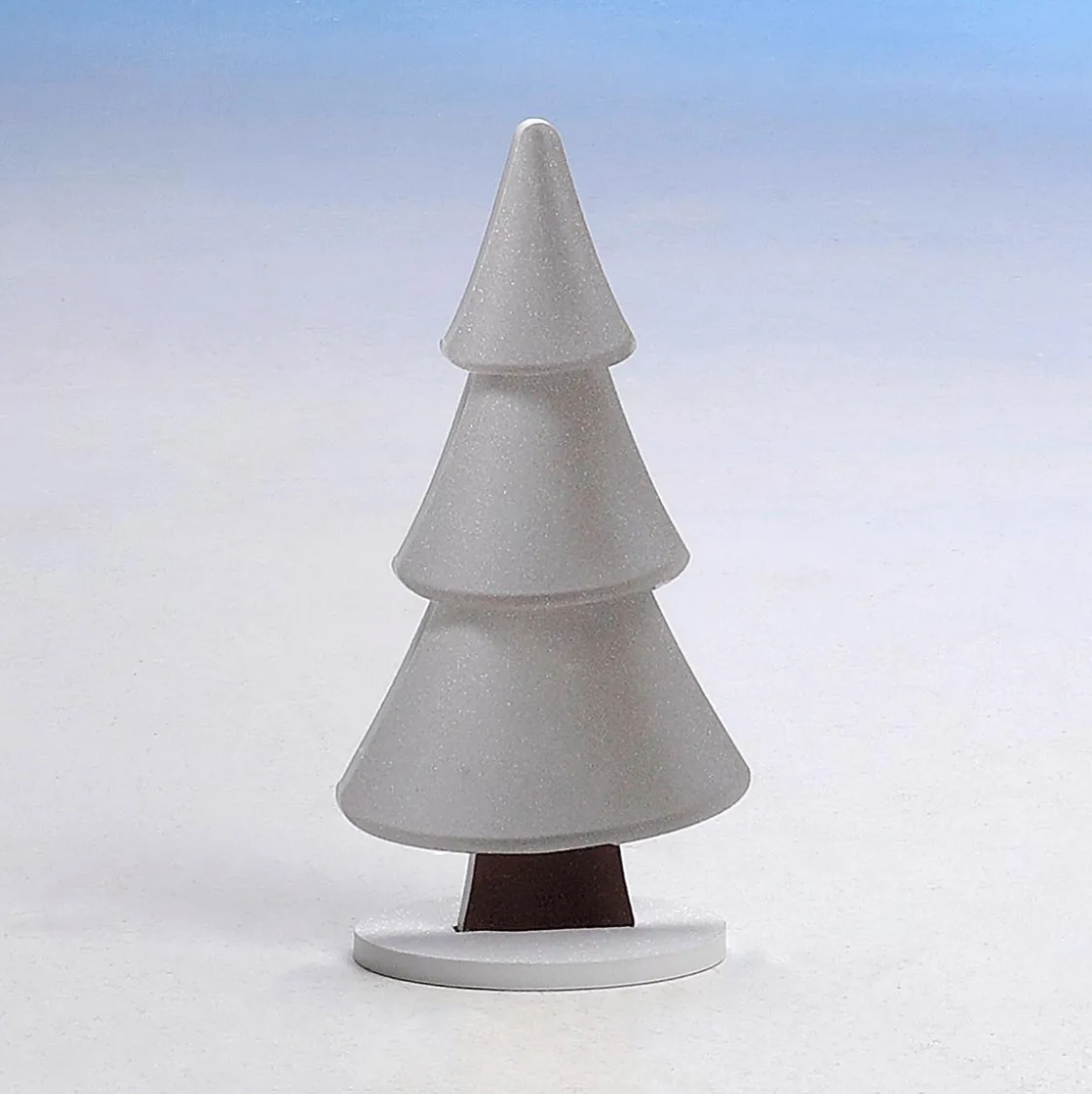 DecoWoerner Decoración De Invierno|Figuras De Navidad>Soporte De Abeto De Nieve Con Purpurina 17 X 34 Cm Plata