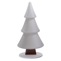 DecoWoerner Decoración De Invierno|Figuras De Navidad>Soporte De Abeto De Nieve Con Purpurina 34 X 69 Cm Plata