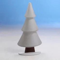 DecoWoerner Decoración De Invierno|Figuras De Navidad>Soporte De Abeto De Nieve Con Purpurina 34 X 69 Cm Plata