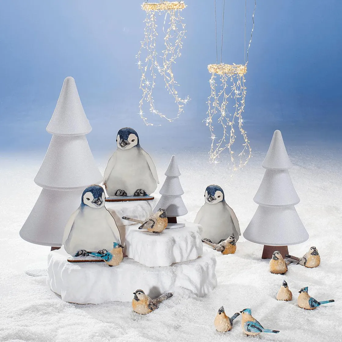DecoWoerner Decoración De Invierno|Figuras De Navidad>Soporte De Abeto De Nieve Con Purpurina 49 X 99 Cm Plata
