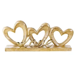 DecoWoerner Decoración Temática>Soporte De Corazón De Madera Con Letras De Amor 35 X 5 X 16 Cm