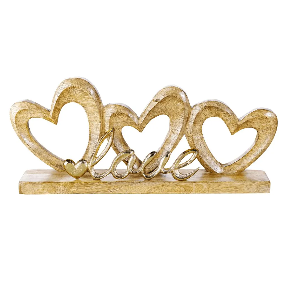 DecoWoerner Decoración Temática>Soporte De Corazón De Madera Con Letras De Amor 35 X 5 X 16 Cm