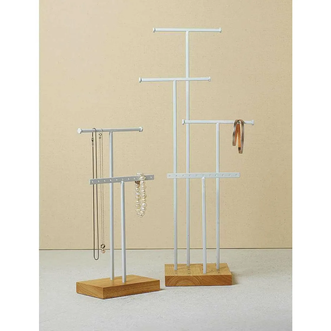 DecoWoerner Expositores Para Tiendas>Soporte De Joyería, Expositor En Forma De T 4 Piezas, Altura 50 Cm
